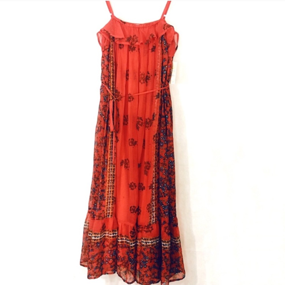 ✨Endless rose semi sheer patterned midi dress smal